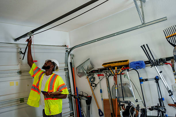 Professional Garage Door Panel Replacement technician working in Long View, NC